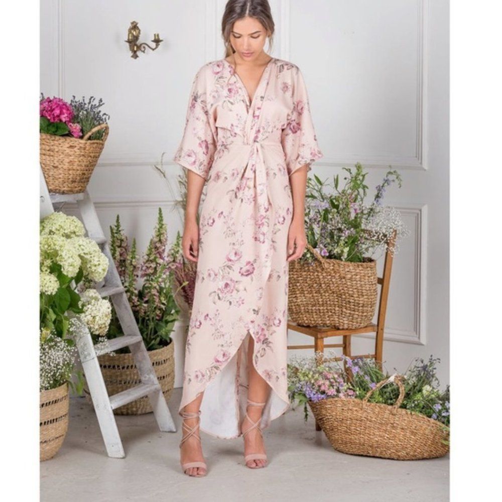 Hope & Ivy knot front maxi dress with in multi floral UK 18/ US 14/ XL NWT